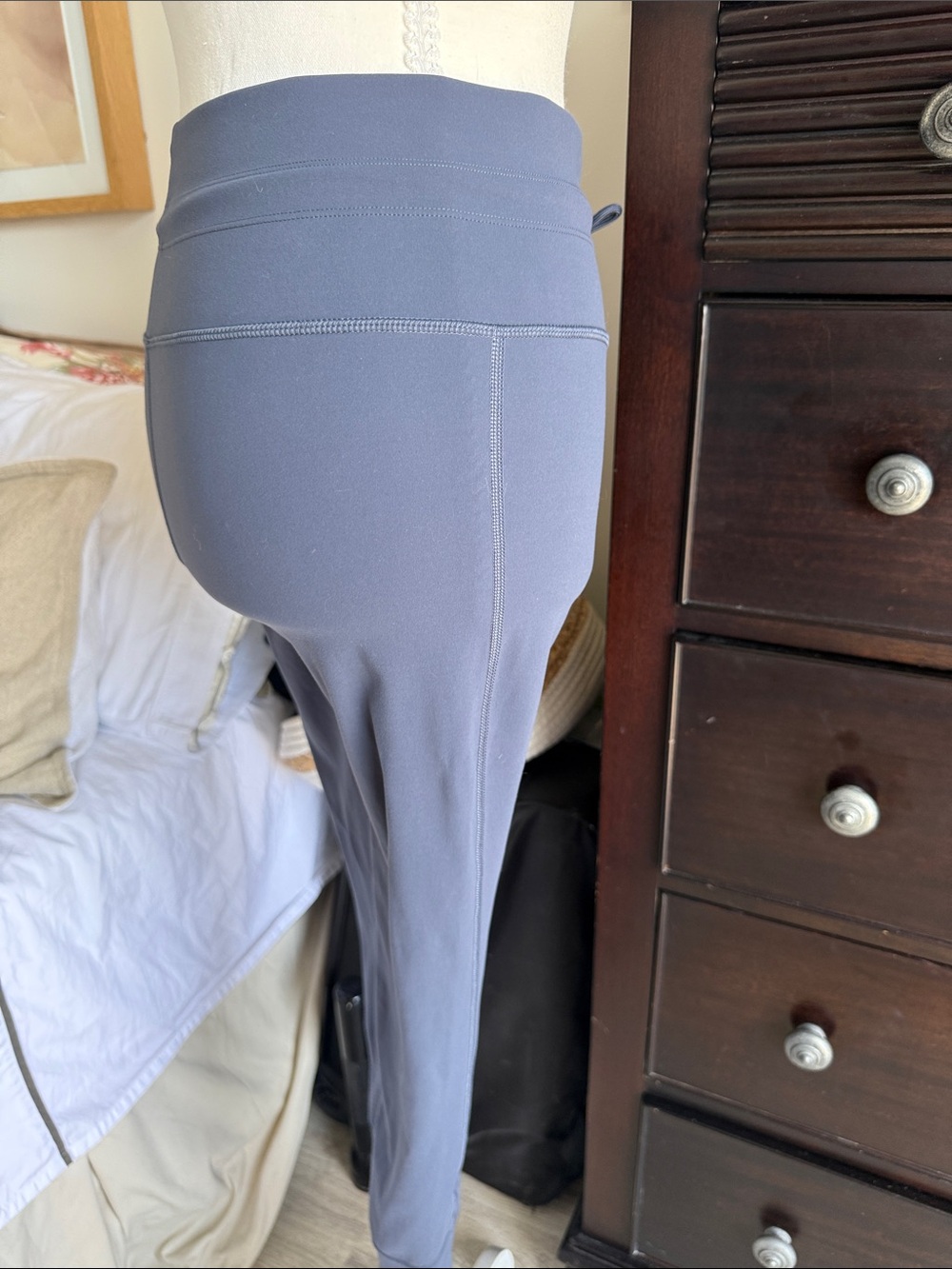 Kids High-Waist Drawstring Joggers in Slate Blue Co - Picture 4 of 7